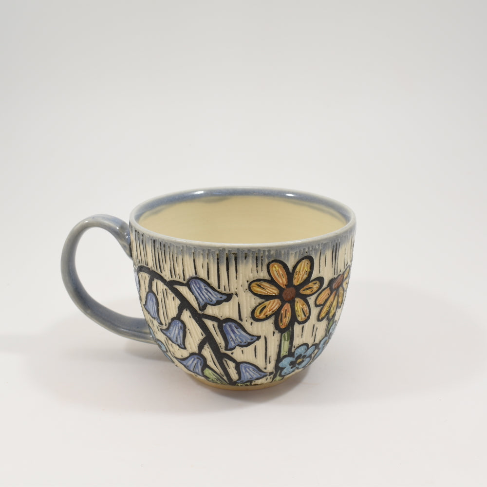 Spring Flowers Teacup - Light Blue