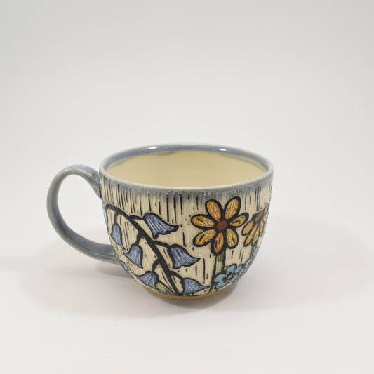 Spring Flowers Teacup - Light Blue