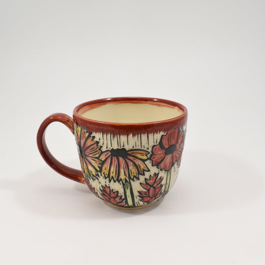 Spring Flowers Teacup - Red