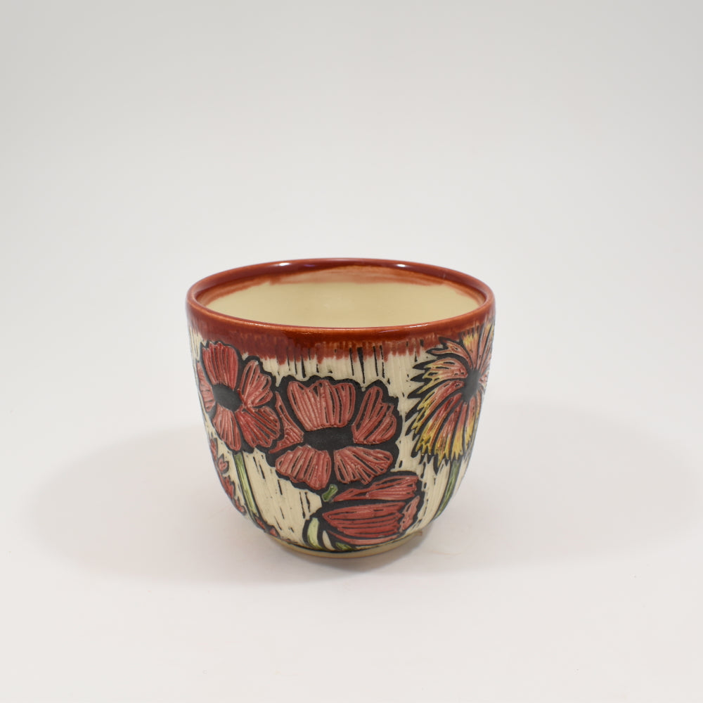 Spring Flowers Teacup - Red