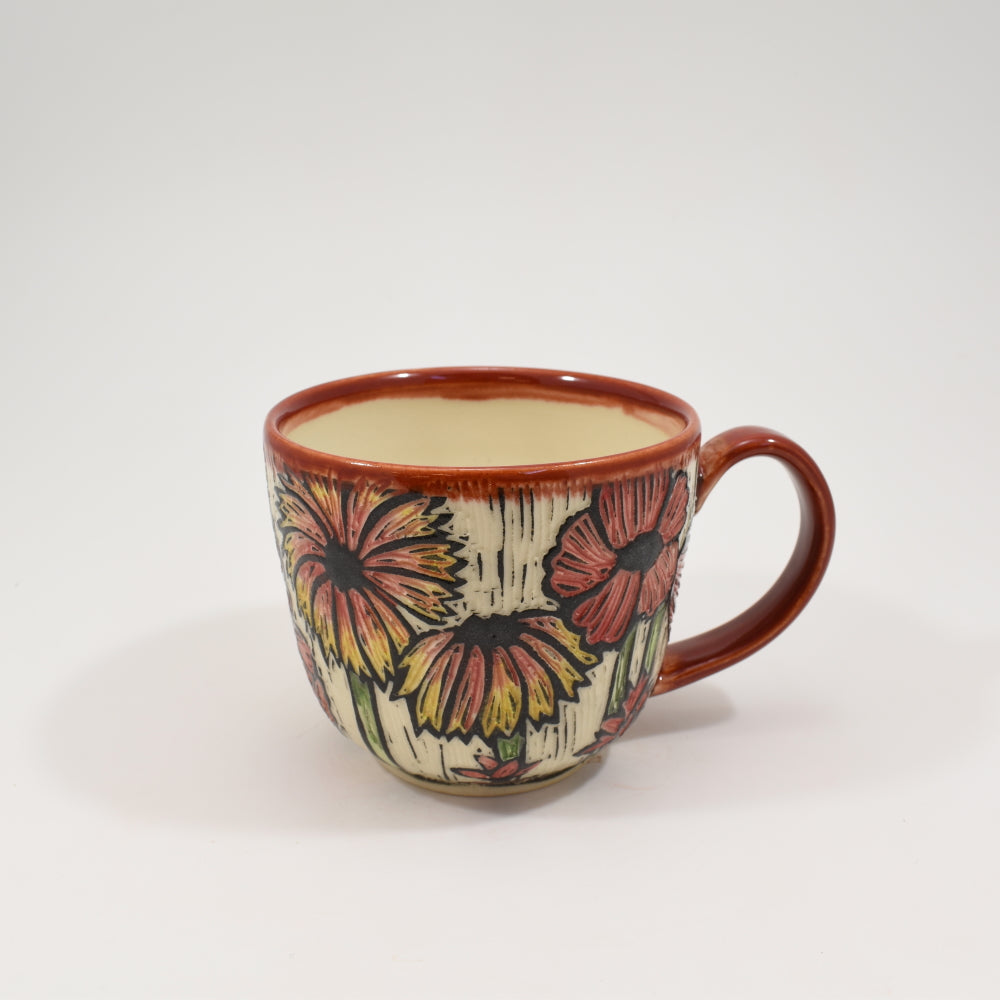 Spring Flowers Teacup - Red