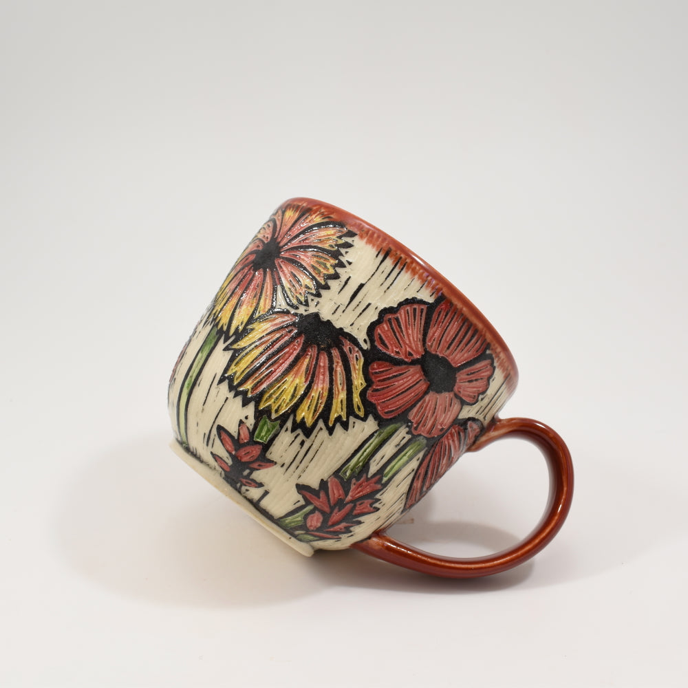 Spring Flowers Teacup - Red