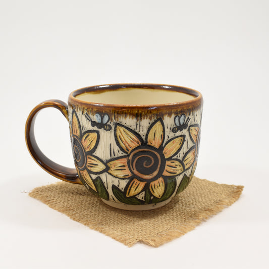 Sunflower Teacup - Amber